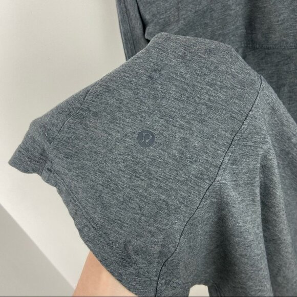 Lululemon Acadian Long Sleeve Top Heathered Pitch Grey‎ Size 4 Pima Cotton Tee - Picture 8 of 10